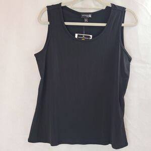 New ANTTHONY  Woman's (L) Black Jersey Knit Tank Top